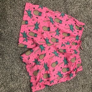 Pink Pineapple Print Swim Shorts